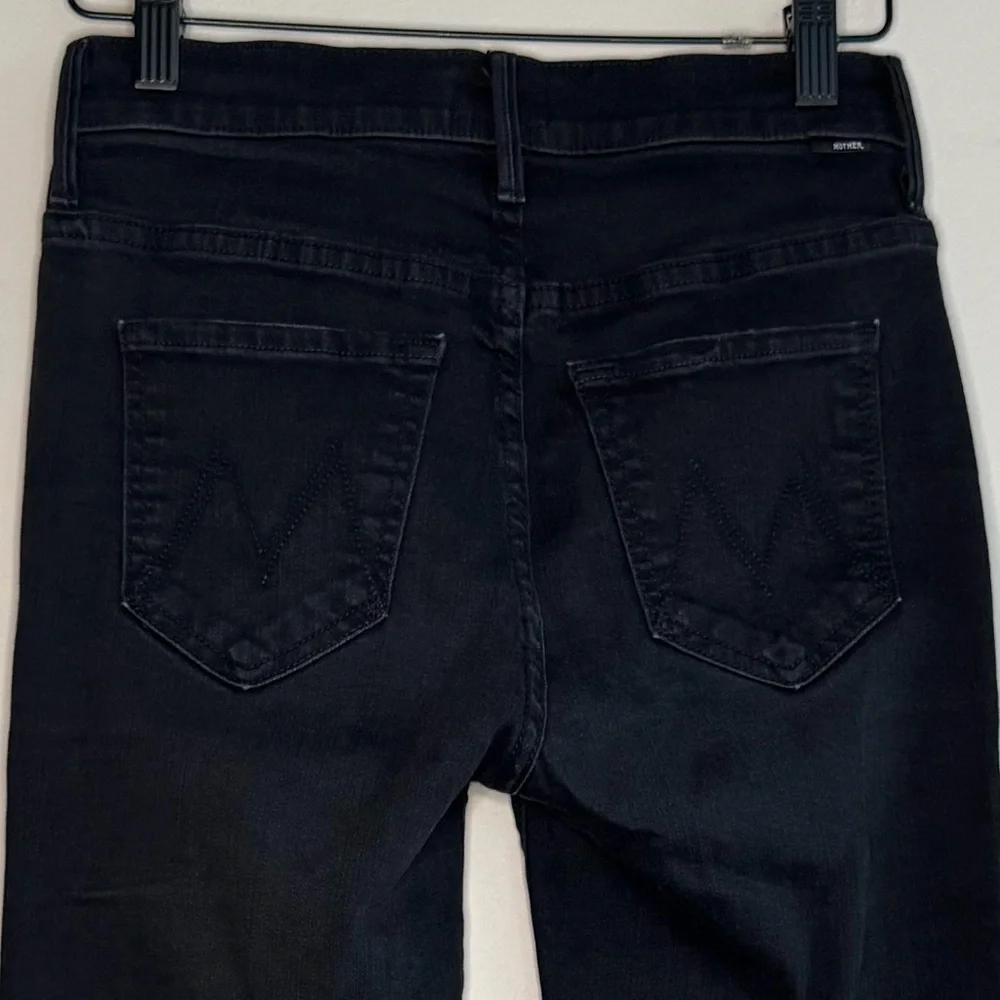 Mother Denim The Insider Crop Step Fray in wash Not Guilty Black Size 25 EUC - Picture 10 of 16